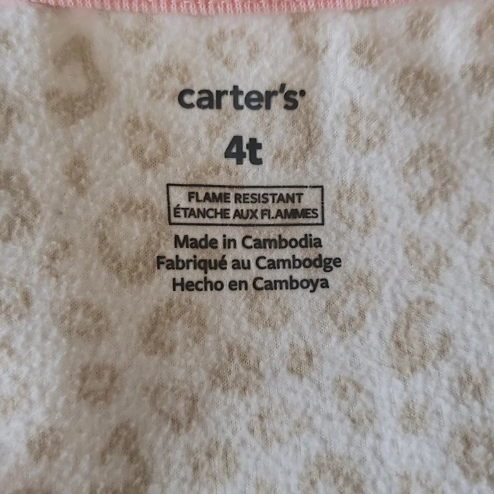 Carter’s Toddler Footed Pajamas Fleece One‑Piece Sleeper Size 4T
